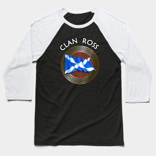 Clan Ross Crest & Tartan Knot Baseball T-Shirt